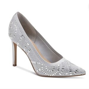 Thalia Sodi Women's Kaia Bling Pointed-Toe Pumps Silver Bling 10 New
